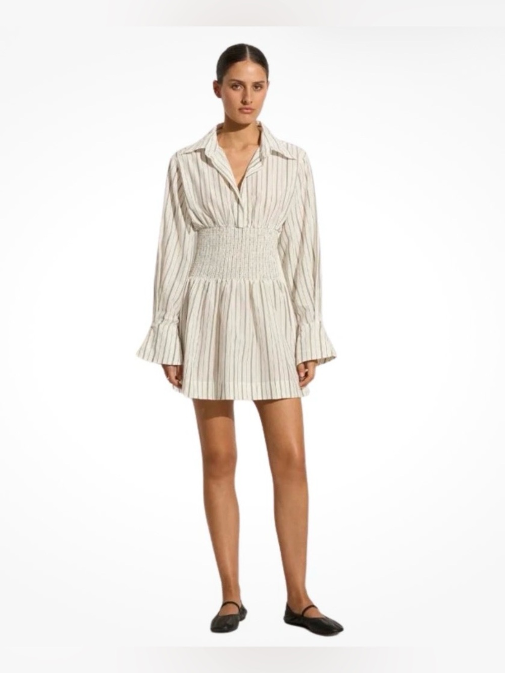 Faithfull The Brand‎ Women's White Vitinia Mini Dress Trieste Stripe, Size 2